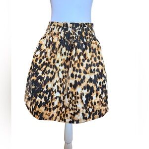 KAREN MILLEN Women’s Leopard Print Bubble Pleated Mini Skirt  EU34 US2 UK6